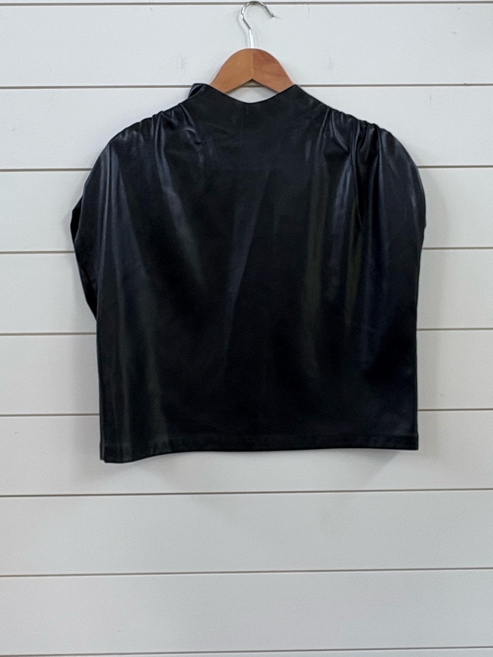 Tart Collections Black Faux “vegan” Leather Chana Top
